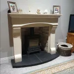 Multi fuel stove in slate inset with marble surround